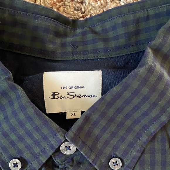 Ben Sherman Dark Green Checkered Casual Shirt - Picture 2 of 5